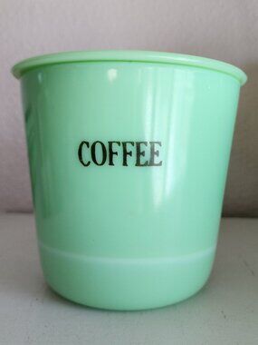 Beautiful Vintage McKee Jadeite Jadite Green Glass COFFEE 48oz Canister Uranium